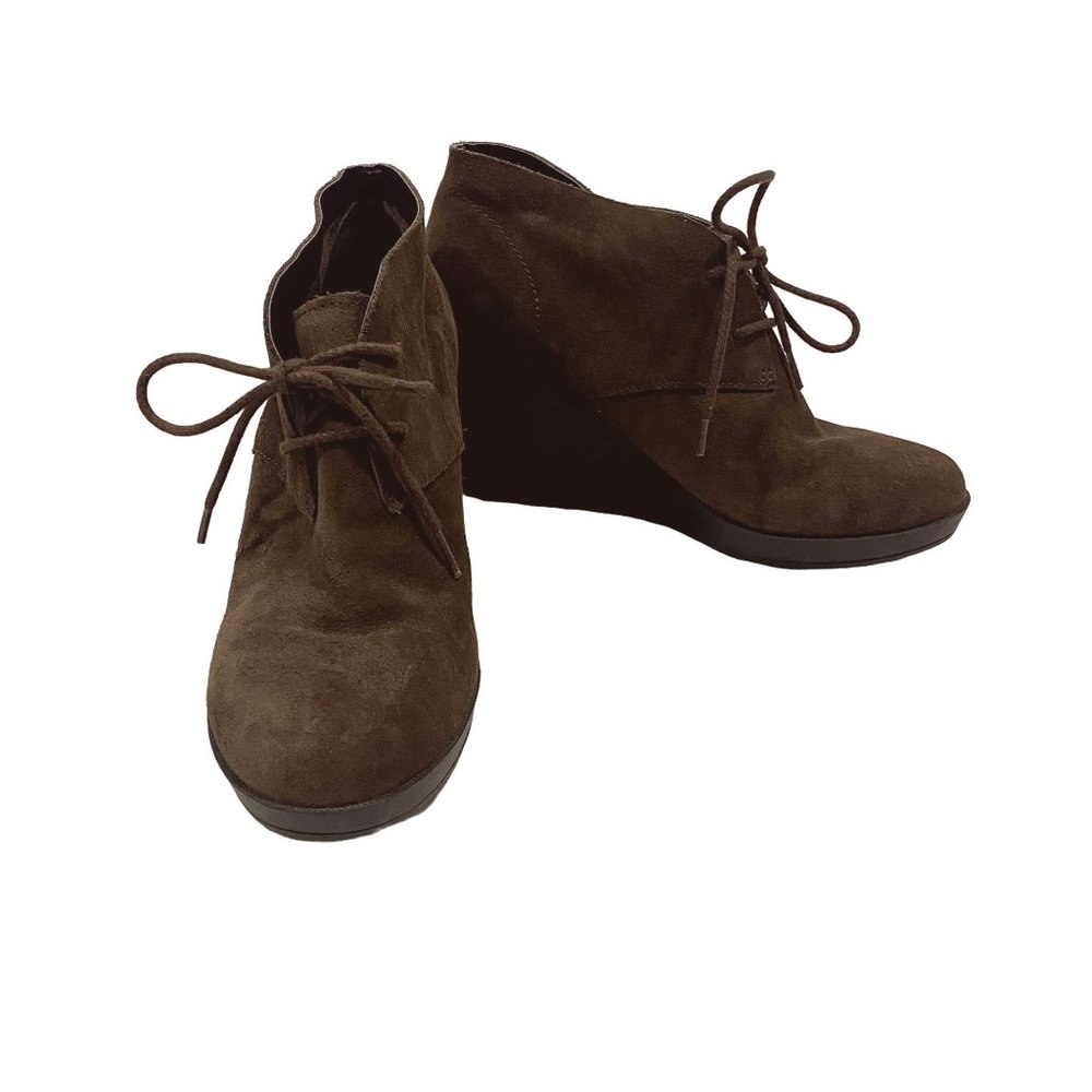 Cole Haan Britt Chukka Brown‎ Suede Wedge Bootie Size 9.5